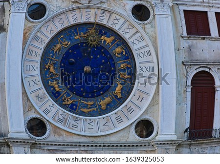 Street Clock with Roman numerals in Venice Italy