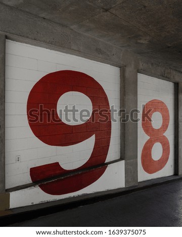 The number 98 from a parking garage