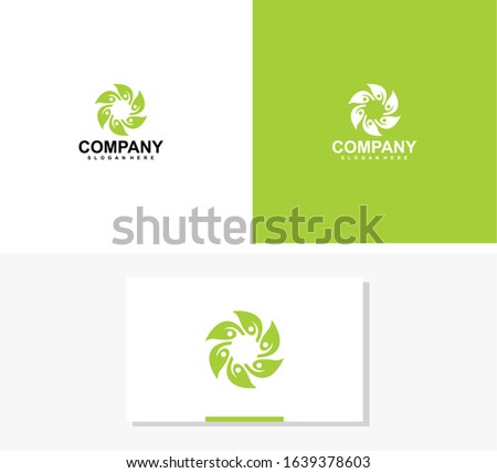 Creative Leaf Concept Logo Design Template.