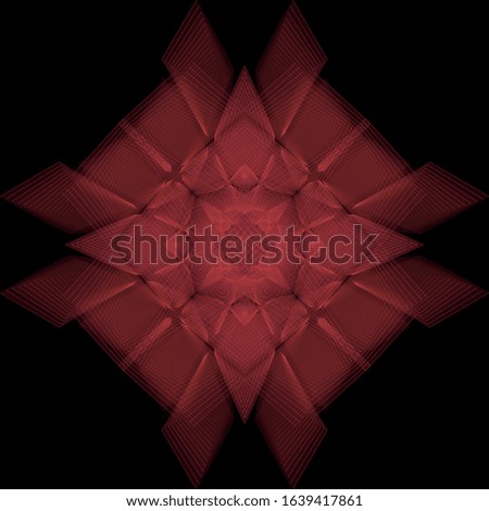 Intricate pink abstract diamond design (3D illustration, black background)