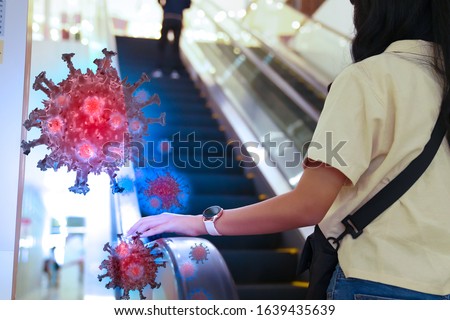 Corona virus 2019,the most transmission of virus or bacterai from hand touch concept for background healthcare and medical ,washing hand Royalty-Free Stock Photo #1639435639