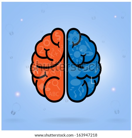 Creative left brain and right brain Idea concept .vector illustration 