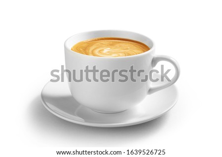 Cup of coffee latte isolated on white backgroud with clipping path Royalty-Free Stock Photo #1639526725