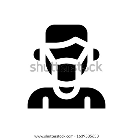 corona virus related patient with face mask vector in solid design