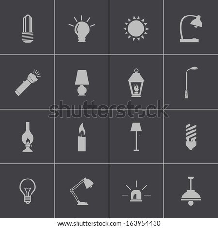 Vector black light icons set