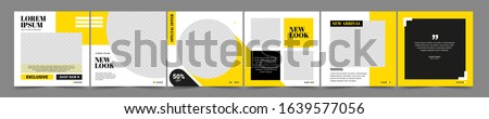 	
Set of Editable minimal square banner template. Black and yellow background color with stripe line shape. Suitable for social media post and web internet ads. Vector illustration with photo college Royalty-Free Stock Photo #1639577056