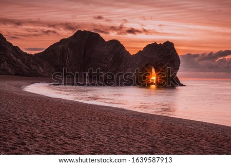 sunset rays on the beach