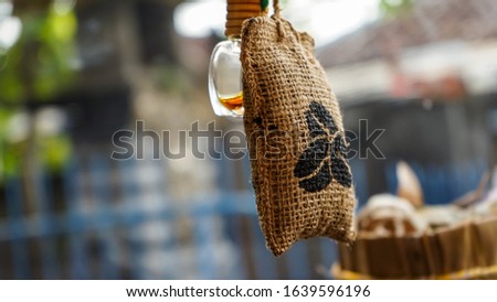 Close up the air freshener of the coffee-scented car Royalty-Free Stock Photo #1639596196