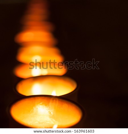 row of candles 