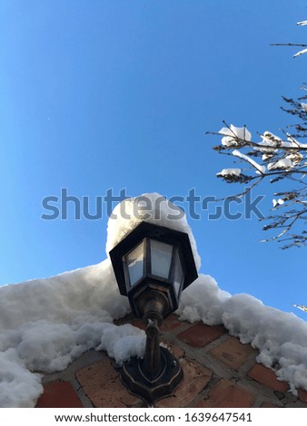 Street lamp in the snow