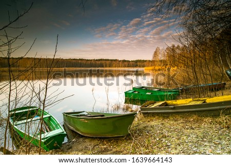Old wooden boats on d lake