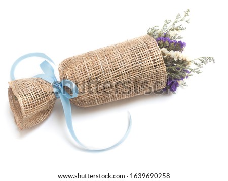 bouquet of dried flowers.white background. Surprise Valentine's Day