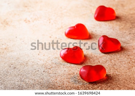 Valentines Day background with red hearts. Holidays card with copy space