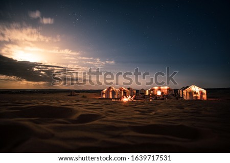 Tent camp in the Sahara desert of Morocco