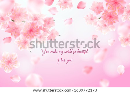 Beautiful Love Message on a Pink Floral Background