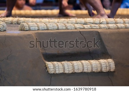 Sumo wrestling ring made of sand