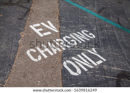 EV charging only sign in USA