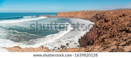 Panorama of the Atlantic coast in Morocco, Africa