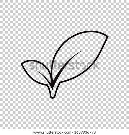 lines leaf icon flat vector on transparent background