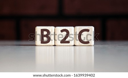 B2C - Acronym Business to Consumer in wooden