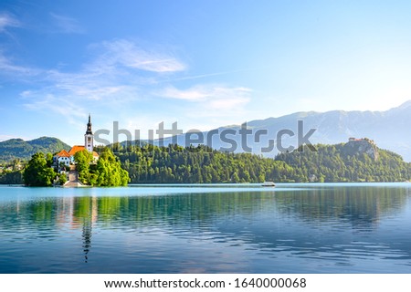 Travel destination Lake Bled in Slovenia Royalty-Free Stock Photo #1640000068
