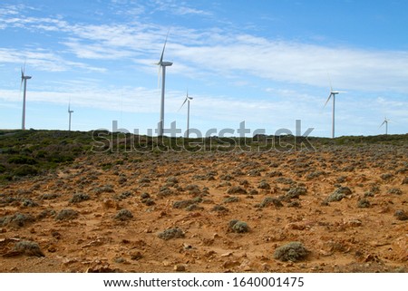 Windmills in Limestone Coast, South Australia, Australia.