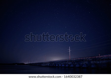 Long exposure star photo, over the ocean 