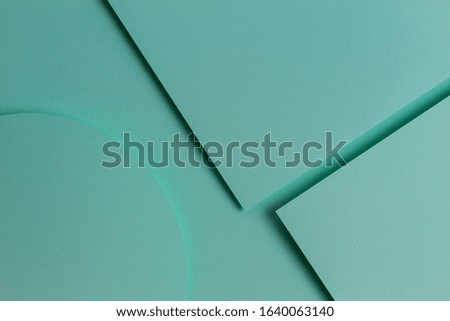 Abstract monochrome creative paper texture background. Minimal geometric shapes and lines in light green color.