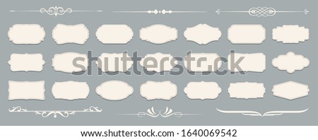 Set of luxury vintage frames, collection of retro labels, badges and banners vector decorative elements Royalty-Free Stock Photo #1640069542