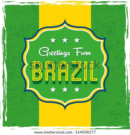 brazil design over flag background vector illustration