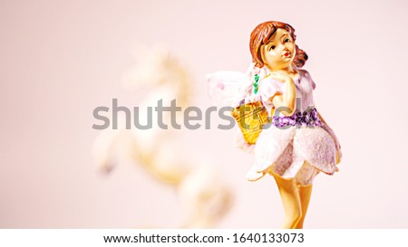 Fairy with unicorn on a white background.                  