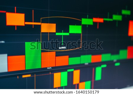 Stock Market Chart, Candlestick Financial Analysis 
