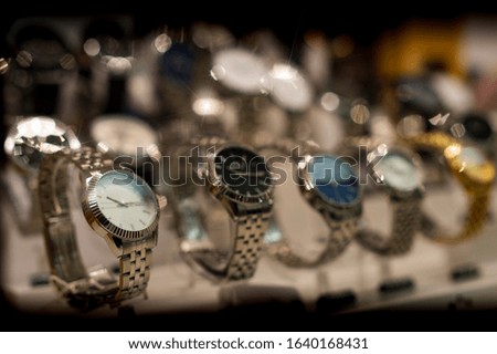 Luxury watches in a store 