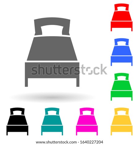 bed multi color style icon. Simple glyph, flat vector of furniture icons for ui and ux, website or mobile application