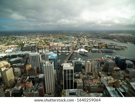 View From Skytower To Darling Harbour Sydney NSW Australia