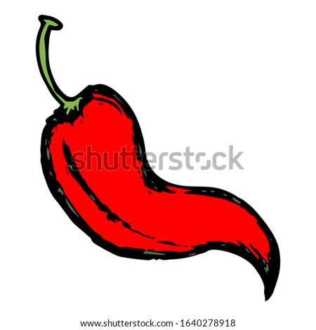 Chili hand drawn vector on doodle style
