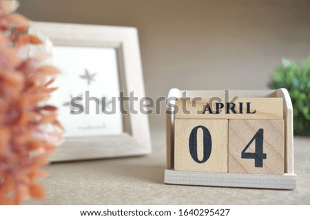 April 4, Date design in natural concept.