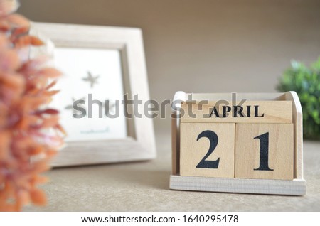 April 21, Date design in natural concept.