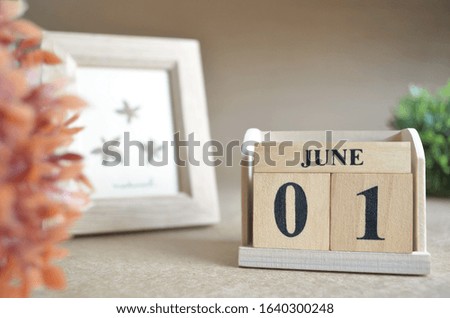 June 1, Date design in natural concept.