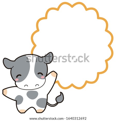 
Cute cow illustration and copy space