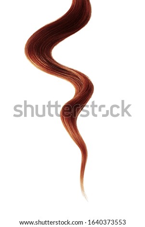 Henna hair on white background, isolated. Thin curly thread
