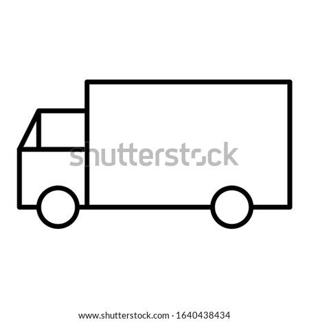 Delivery Truck Icon Symbol. Outline Style
