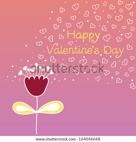 Love illustration. Cartoon romantic background. Happy Valentine's Day card in bright colors. Stylish floral romantic invitation card in vector 