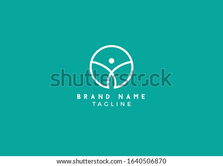 Abstract athlete community logo vector design. Gym sports fitness business, trainer graphic design