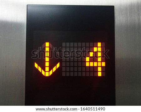 The number tells the floor of the elevator. 
