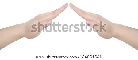 hand roof isolated over white