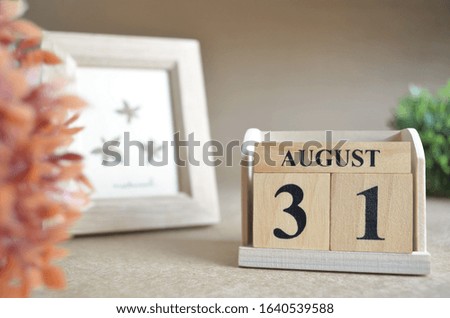 August 31, Date design in natural concept.