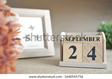 September 24, Date design in natural concept.