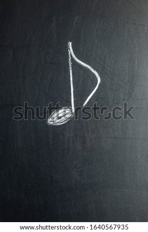 The note is drawn on a black chalk board.