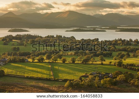 View from Duncryne Hill over Loch Lomond Royalty-Free Stock Photo #164058833